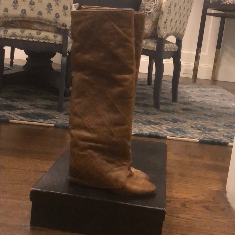 Chanel quilted knee high “riding” boots - Picture 5 of 6